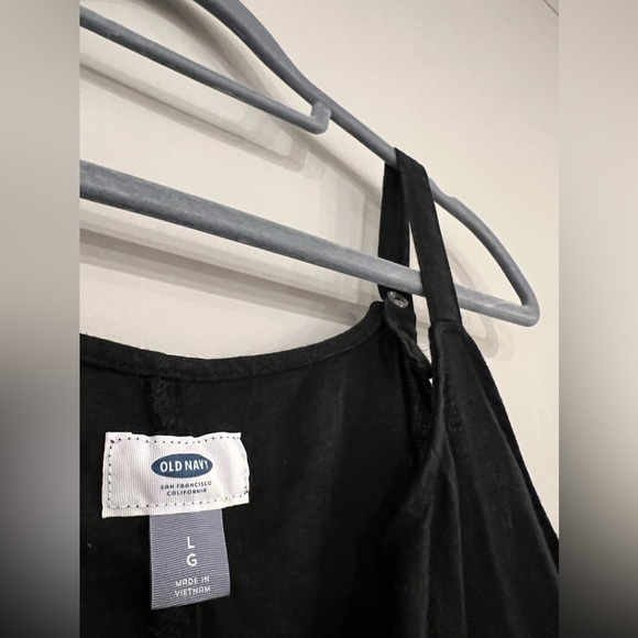 OLD Navy black linen dress. Button down, spaghetti straps. Size L - Picture 4 of 4